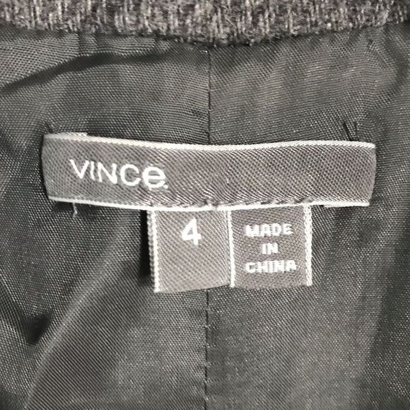 Vince gray wool twill back pleat zip up jacket - Picture 5 of 8
